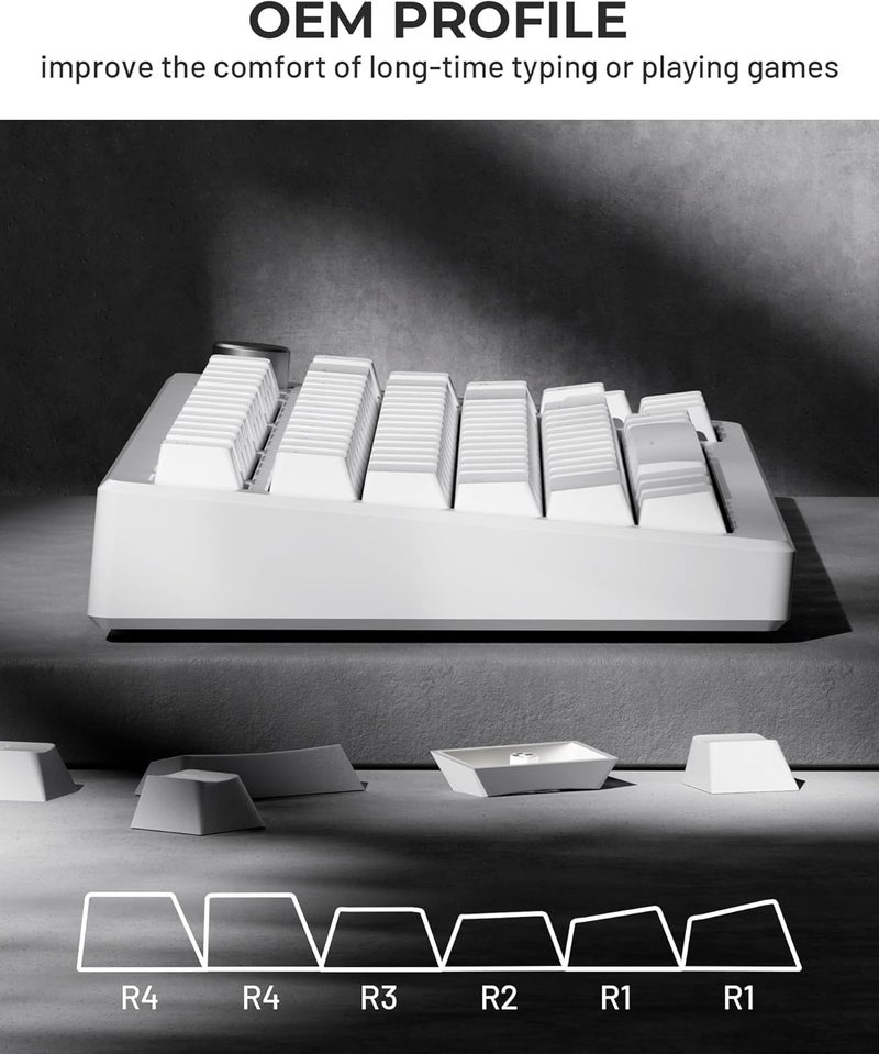 SDYZ أزرار مفاتيح PBT مزدوجة الشوط x XVX 60 75 100 بالمئة - أزرار مضيئة، لأجهزة الكمبيوتر الميكانيكية، مجموعة كاملة من 131 مفتاح، تصميم OEM، مضيئة - بيضاء - Image 5